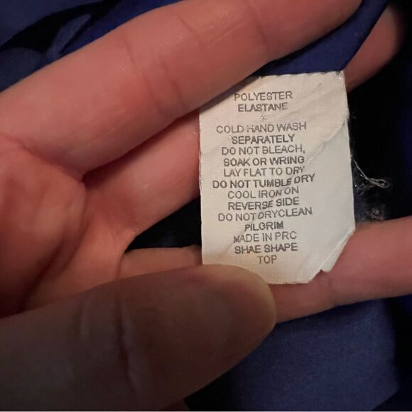 3 for $30! Pilgrim blue satin tank top - Picture 3 of 8